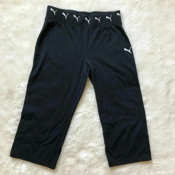 Puma  Girls Black Capri Pants Size Medium - Picture 1 of 15